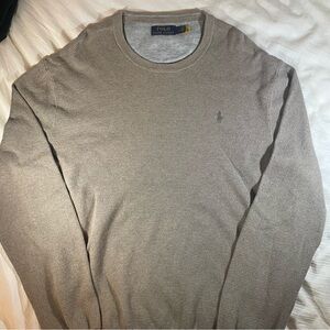 Polo by Ralph Lauren Men's Beige Textured Cotton Crewneck Sweater